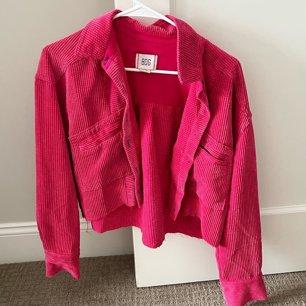 Adorable pink “jean” jacket!!